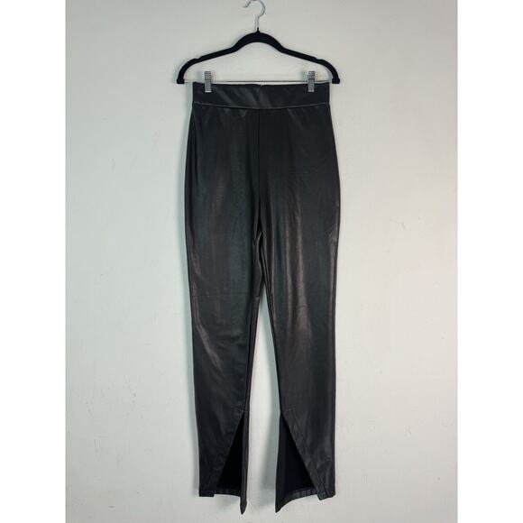 Anthropologie Avec Les Filles High-Waisted Faux Leather Slit Leggings Size S - Picture 1 of 14